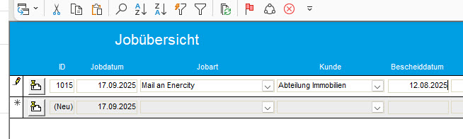 DB08 Jobübersicht
