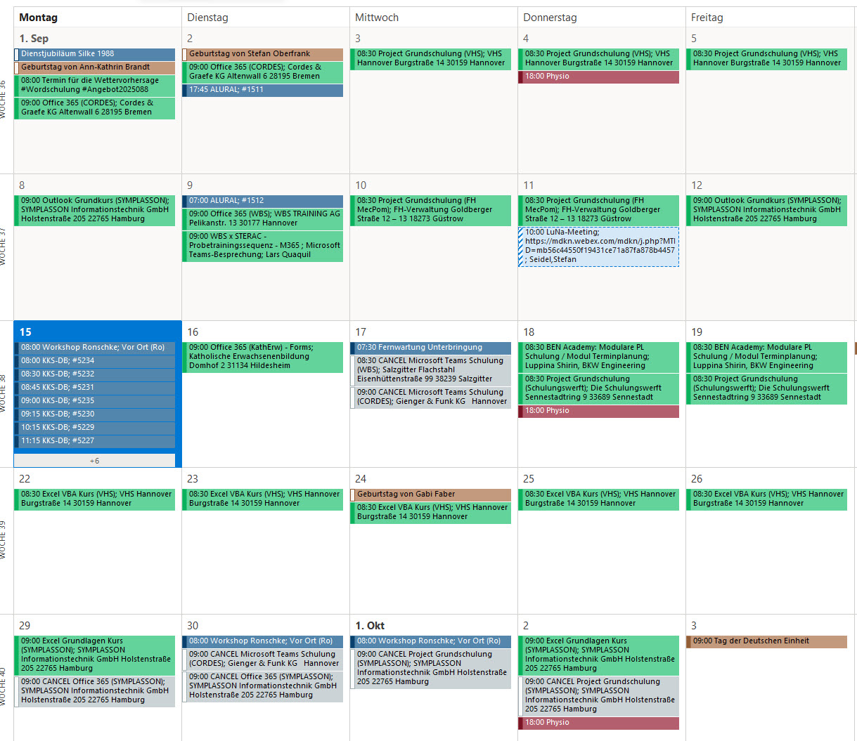 Outlook Kalender